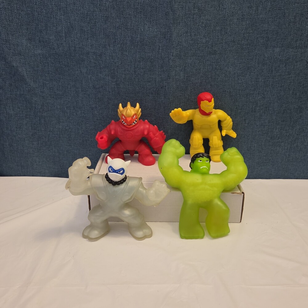 Goo Jit Zu Heroes Marvel Set of 4 Hulk Iron Man Pantaro Blazagon Squishy Toy - Picture 2 of 16